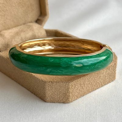 دستبند میناکاری سبزتیره