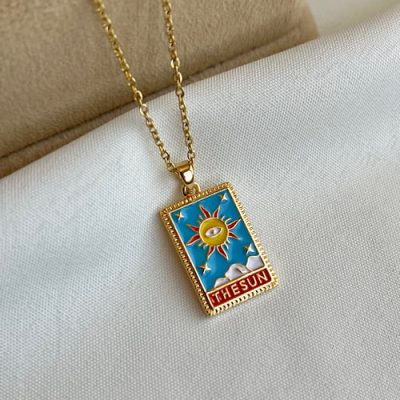 گردنبند میناکاری خورشید