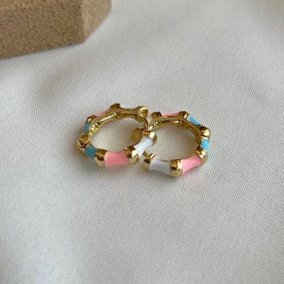 گوشواره میناکاری بامبو رنگی