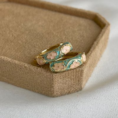 گوشواره میناکاری سبزکمرنگ
