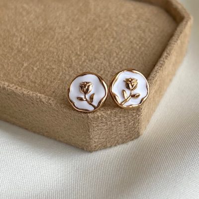 گوشواره میناکاری رز