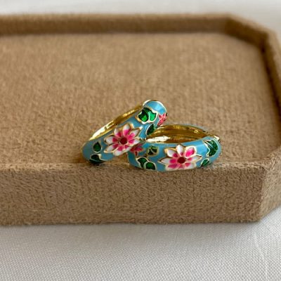 گوشواره میناکاری آبی
