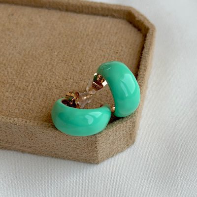 گوشواره میناکاری سبز پاستیلی لارا