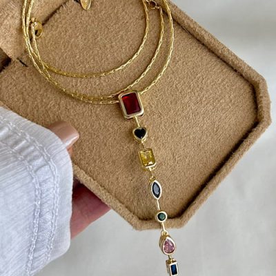 گردنبند آویز مولتی کالر