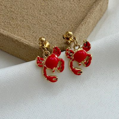 گوشواره میناکاری خرچنگ