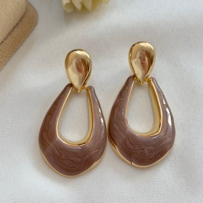 گوشواره میناکاری اویز موکا
