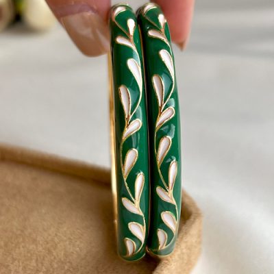 دستبند میناکاری سبز نیل