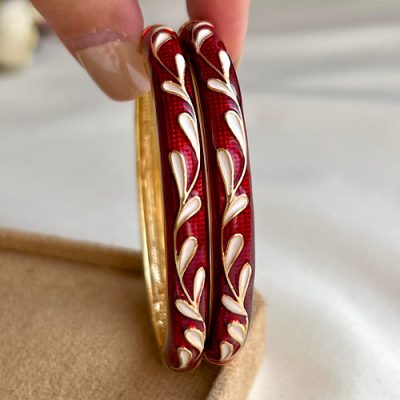 دستبند میناکاری قرمز نیل