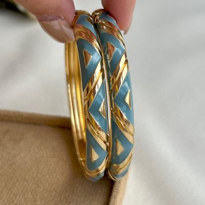 دستبند میناکاری مثلثی ابی