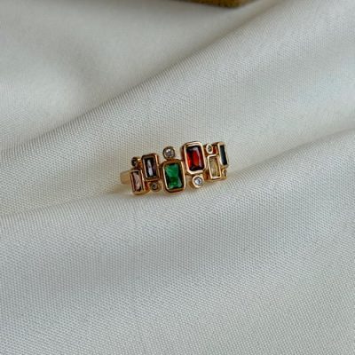 انگشتر مولتی کالر مستطیلی