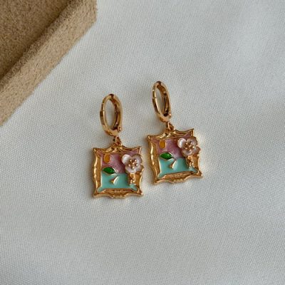 گوشواره میناکاری آویز قاب