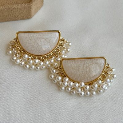 گوشواره مروارید نیم دایره