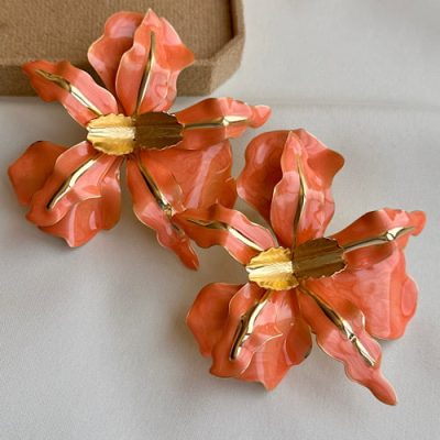گوشواره گل درشت نارنجی