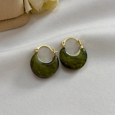 گوشواره حلقه ای سبز