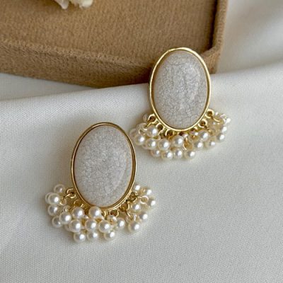 گوشواره مروارید بیضی