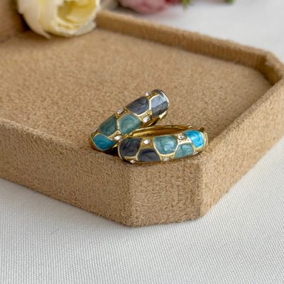 گوشواره میناکاری دنیز آبی