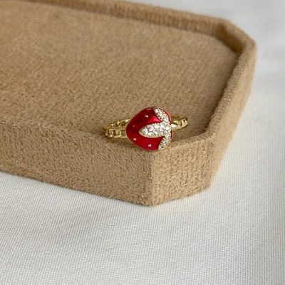 انگشتر میناکاری توت فرنگی