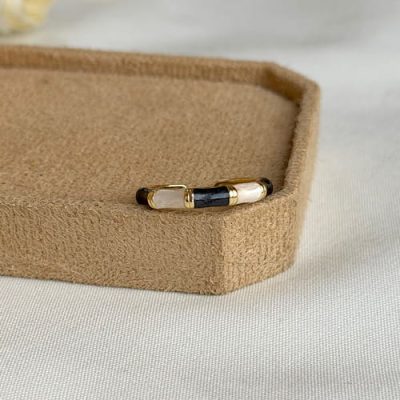 انگشتر میناکاری بامبو مشکی